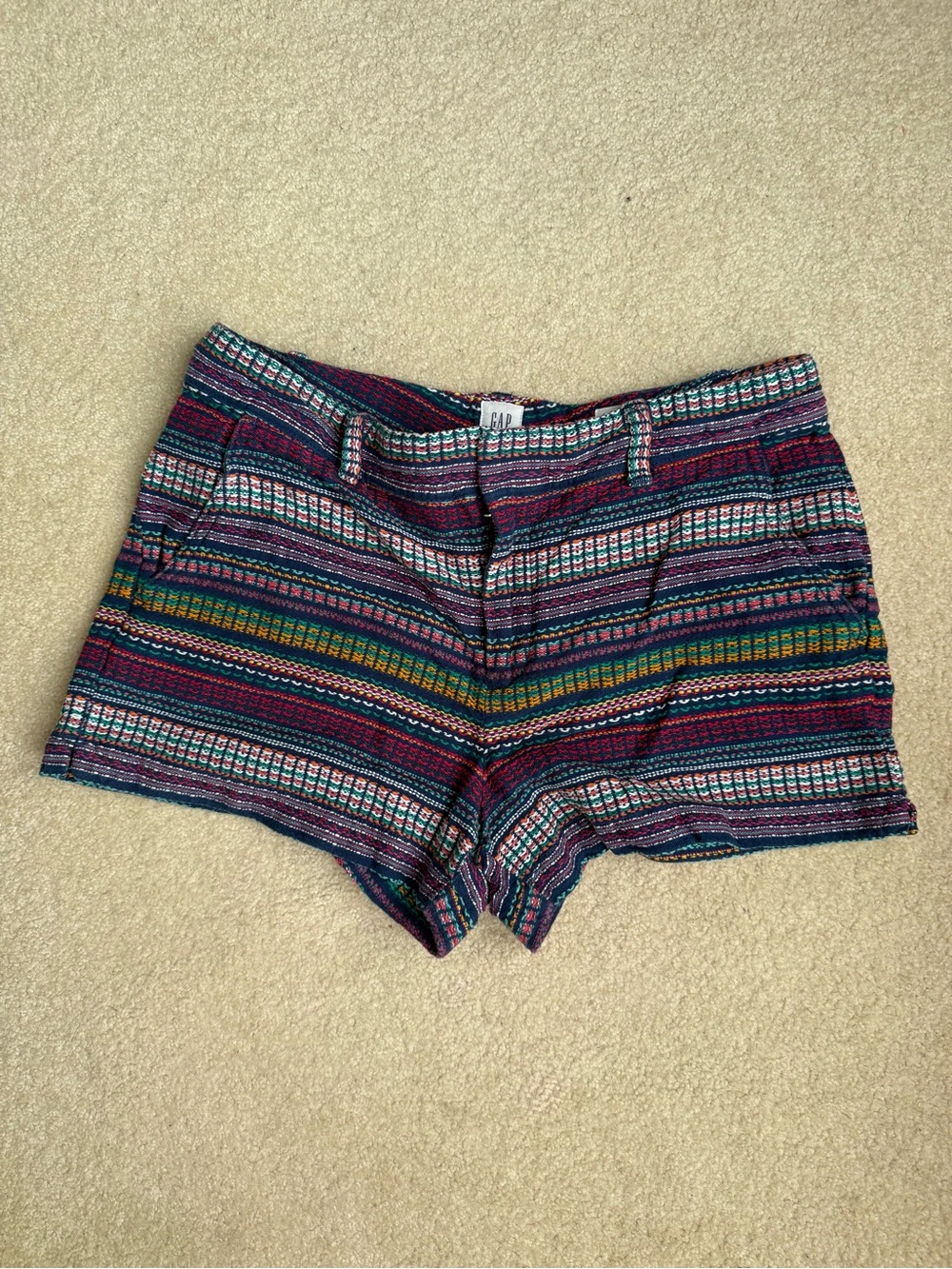GAP Multicolor Striped Women's Casual Shorts 2” inseam